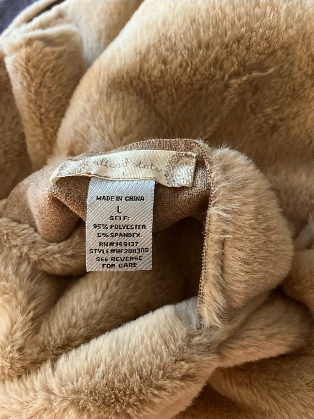 Altar’d State Tan Sherpa Reversible Faux Suede Jacket Size Large - Picture 13 of 16